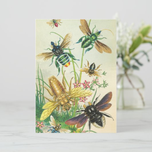 Uitnodiging Buzz van bijenpartij (Staand voorkant)