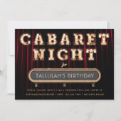 Uitnodiging Cabaret Night Birthday Party (Voorkant)