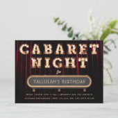 Uitnodiging Cabaret Night Birthday Party (Staand voorkant)