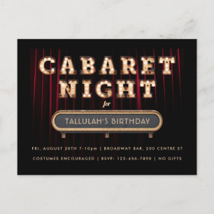 Uitnodiging Cabaret Night Birthday Party