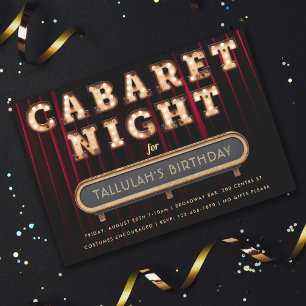 Uitnodiging Cabaret Night Birthday Party