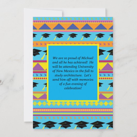 Uitnodiging Cactus Fiesta Graduation Party (Achterkant)