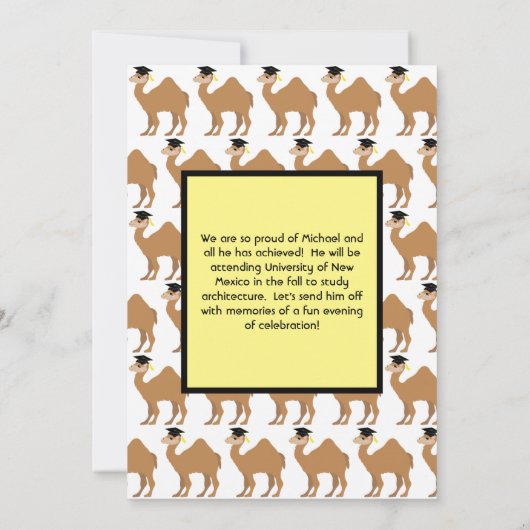 Uitnodiging Camel Graduation Party (Achterkant)