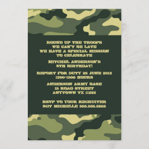 Uitnodiging Camouflage Birthday