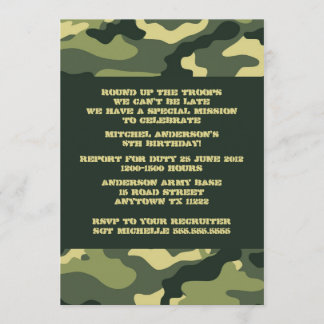 Uitnodiging Camouflage Birthday