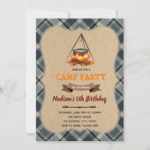 Uitnodiging camping slaapfeest (Voorkant)