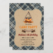 Uitnodiging camping slaapfeest (Voorkant / Achterkant)