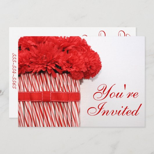 Uitnodiging Candy Cane Bouquet Party (Voorkant / Achterkant)