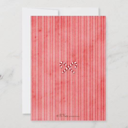 Uitnodiging Candy Cane Holiday Party (Achterkant)
