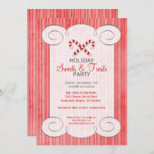 Uitnodiging Candy Cane Holiday Party (Voorkant / Achterkant)