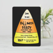 Uitnodiging Candy Corn Halloween Party (Staand voorkant)