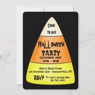Uitnodiging Candy Corn Halloween Party