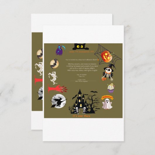 uitnodiging card for halloueen party (Voorkant / Achterkant)