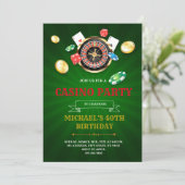 Uitnodiging casino bingo bunco feest (Staand voorkant)