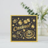 Uitnodiging Casino Nacht Feest (Staand voorkant)