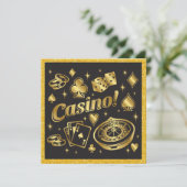Uitnodiging Casino Nacht Feestje (Staand voorkant)