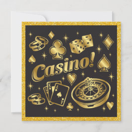 Uitnodiging Casino Nacht Feestje