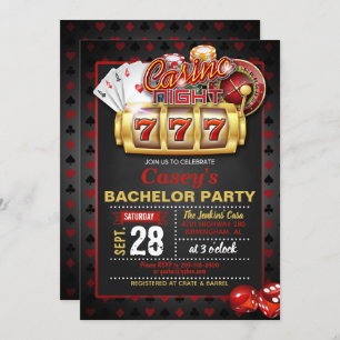 Uitnodiging casino Night Bachelor Party
