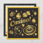Uitnodiging casino Night Party (Voorkant / Achterkant)