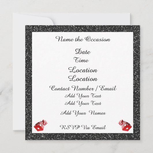 Uitnodiging casino Night Party (Achterkant)