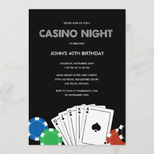 Uitnodiging casino Night Party