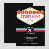 Uitnodiging casino Night Party (Voorkant / Achterkant)