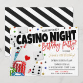 Uitnodiging casino Night Party (Voorkant / Achterkant)