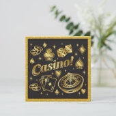 Uitnodiging casino Night Party (Staand voorkant)