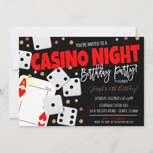 Uitnodiging casino Night Party (Voorkant)