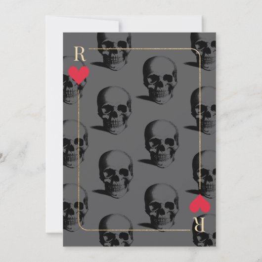 Uitnodiging casino Night Skull Death Party (Achterkant)