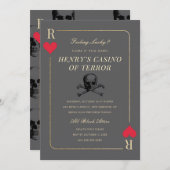 Uitnodiging casino Night Skull Death Party (Voorkant / Achterkant)