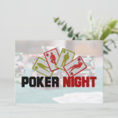 Uitnodiging Casino Poker Night Feest (Staand voorkant)