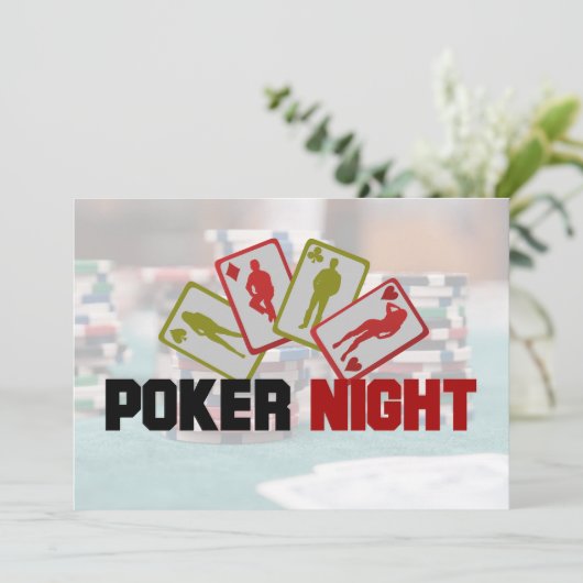 Uitnodiging Casino Poker Night Party (Staand voorkant)