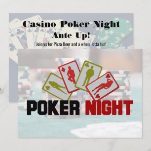 Uitnodiging Casino Poker Night Party