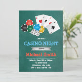 Uitnodiging casino thema feest (Staand voorkant)