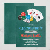 Uitnodiging casino thema feest (Voorkant / Achterkant)
