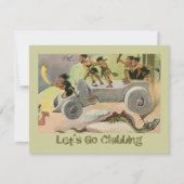 Uitnodiging Cavemen Caveman uit om de nacht door t (Voorkant)