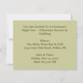 Uitnodiging Cavemen Caveman uit om de nacht door t (Achterkant)