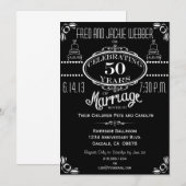 Uitnodiging Chalkboard 50ste verlichting feest (Voorkant / Achterkant)