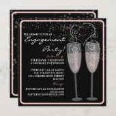 Uitnodiging Champagne & Bubbles Engagement Party (Voorkant / Achterkant)