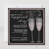 Uitnodiging Champagne & Bubbles Engagement Party (Voorkant)