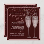 Uitnodiging Champagne & Bubbles Engagement Party (Voorkant / Achterkant)