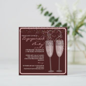 Uitnodiging Champagne & Bubbles Engagement Party (Staand voorkant)