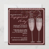 Uitnodiging Champagne & Bubbles Engagement Party (Voorkant)