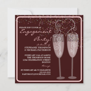 Uitnodiging Champagne & Bubbles Engagement Party