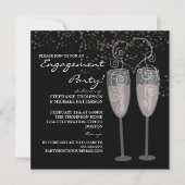 Uitnodiging Champagne & Bubbles Engagement Party (Voorkant)