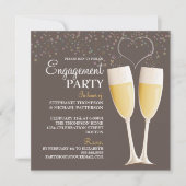 Uitnodiging Champagne & Bubbles Engagement Party (Voorkant)