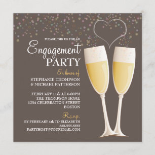 Uitnodiging Champagne & Bubbles Engagement Party