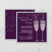 Uitnodiging Champagne & Bubbles Engagement Party (Voorkant / Achterkant)