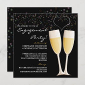 Uitnodiging Champagne & Bubbles Engagement Party (Voorkant / Achterkant)